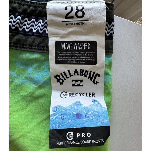 NWT Billabong Mens 28 Recycler Fifty 50 Pro Board Shorts Swim Trunks 10" Inseam - Picture 3 of 6